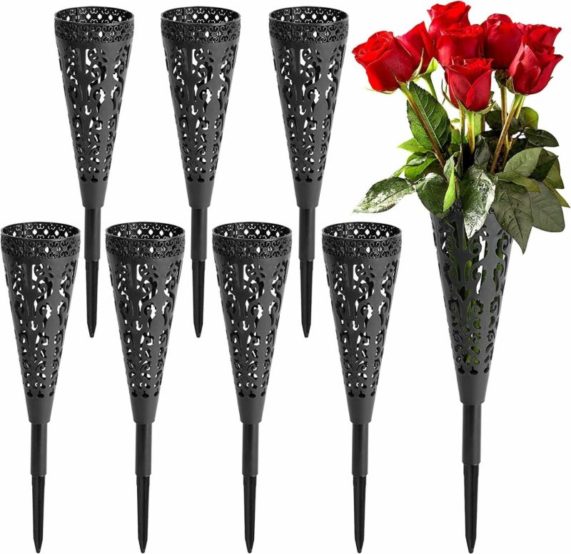 Home Décor |  6 Pcs Grave Vase,Memorial Floral Vase Home Décor Cone