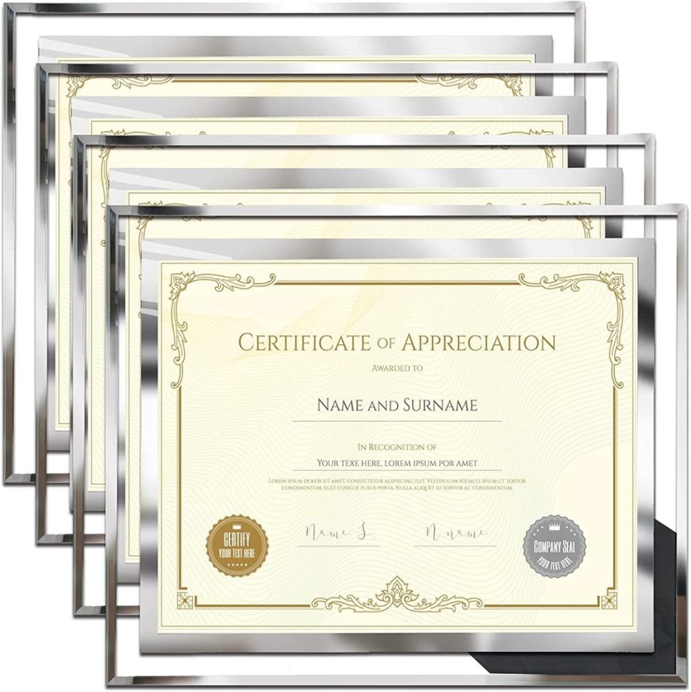 Home Décor |  8.5 X 11 Certificate Document Frame Packs4 Diploma Glass Picture Frames For Tabletop Home Décor Home Décor