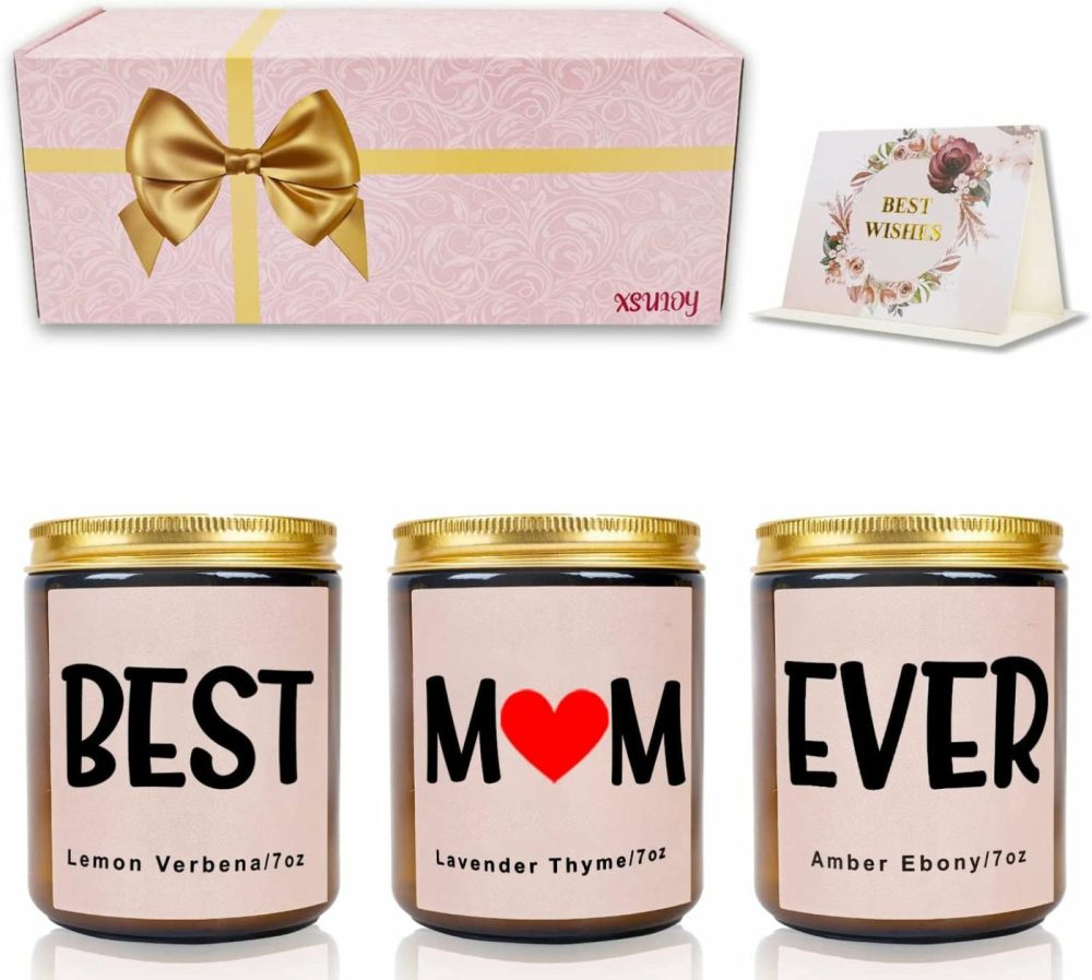 Home Décor |  Best Mom Ever Scented Candles Gifts Set (3 Pack, 7 Oz) Home Décor Best Friend Ever