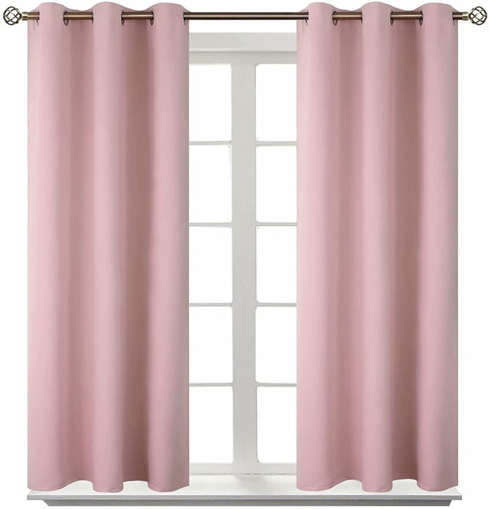 Home Décor |  Bgment Blackout Curtains For Bedroom – Grommet Thermal Insulated Room Darkening Curtains For Living Room, Set Of 2 Panels (38 X 45 Inch, Baby Pink) Home Décor Baby Pink