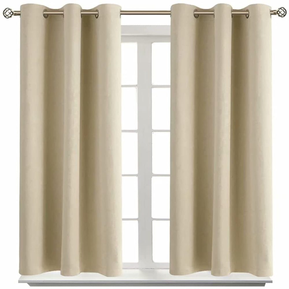 Home Décor |  Bgment Blackout Curtains – Grommet Thermal Insulated Room Darkening Bedroom And Living Room Curtain, Set Of 2 Panels (38 X 45 Inch, Beige) Home Décor Beige