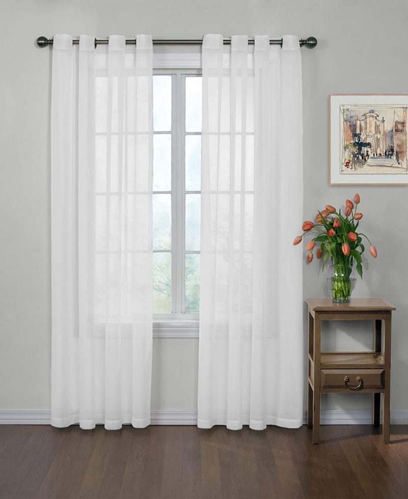 Home Décor |  Curtainfresh Odor Neutralizing Sheer Voile Grommet Window Curtain For Bedroom Or Living Room (1 Panel), 59 In X 84 In, White Home Décor Home Décor