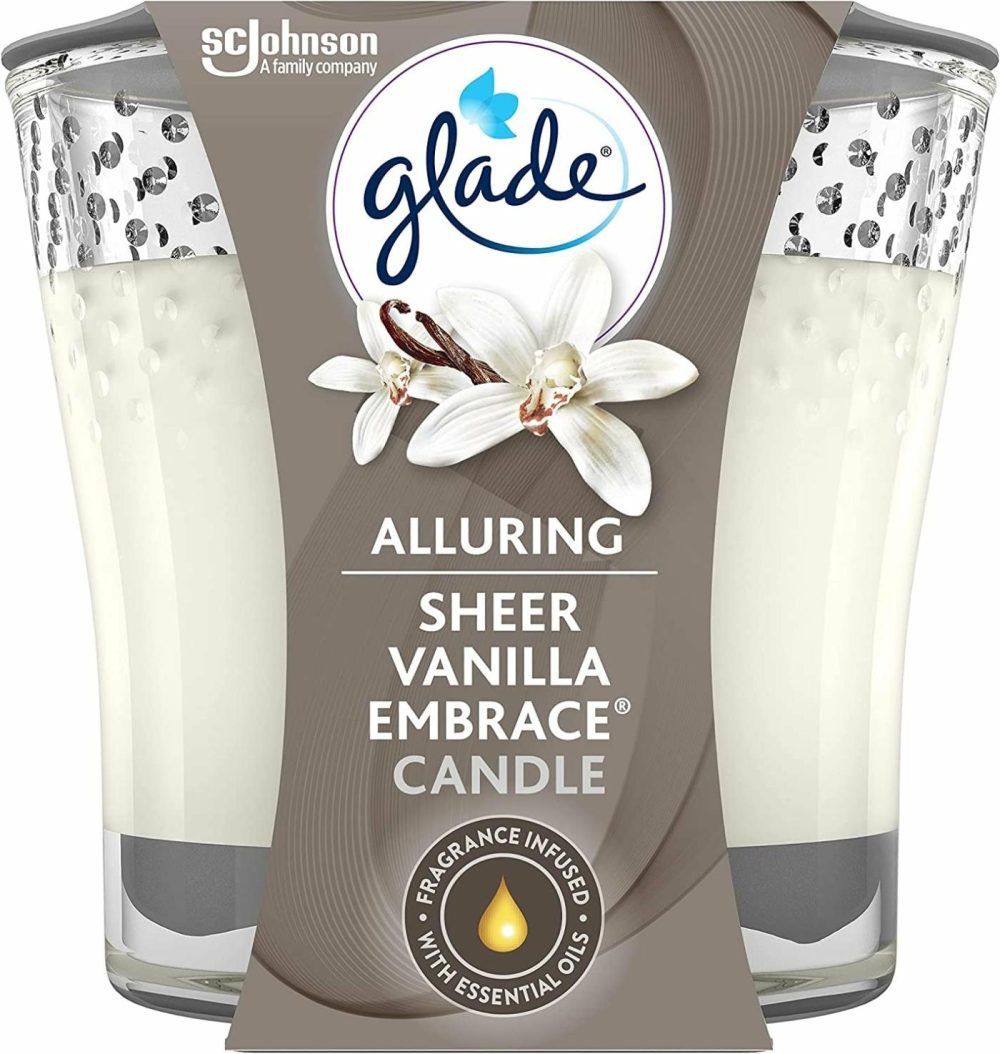 Home Décor |  Glade Candle Jar, Air Freshener, Sheer Vanilla Embrace, 3.4 Oz Home Décor Cashmere Woods