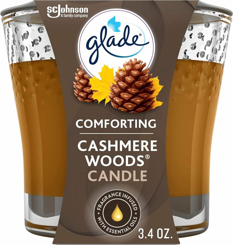 Home Décor |  Glade Candle Jar, Air Freshener, Sheer Vanilla Embrace, 3.4 Oz Home Décor Cashmere Woods