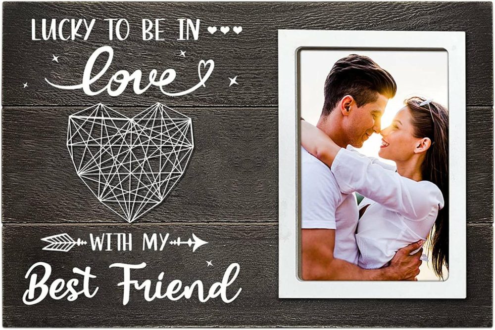 Home Décor |  Him Or Her On Valentines Day Lucky To Be In Love Picture Frame Home Décor boyfriend girlfriend