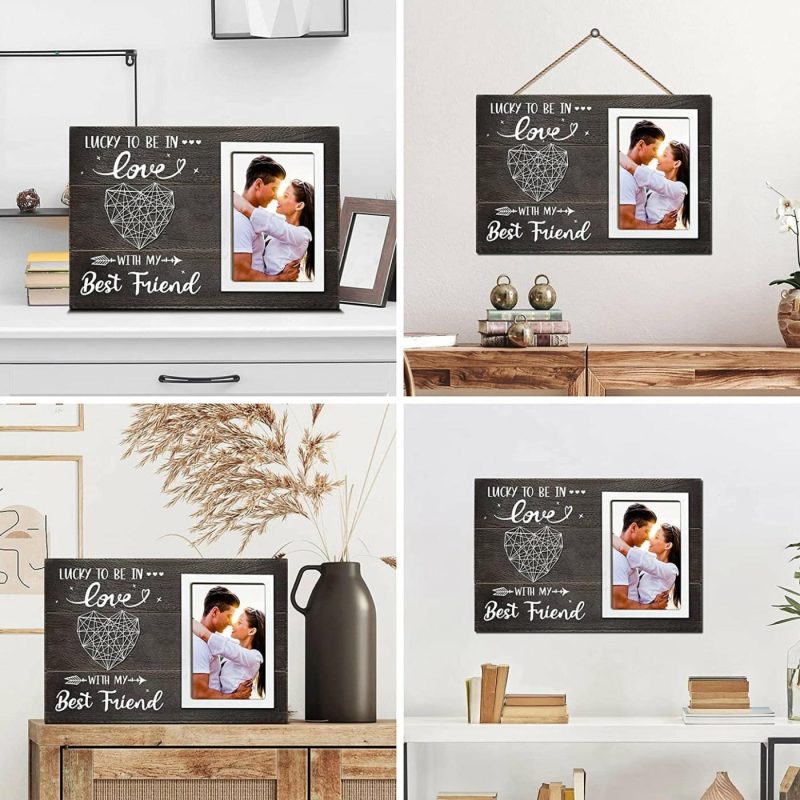 Home Décor |  Him Or Her On Valentines Day Lucky To Be In Love Picture Frame Home Décor boyfriend girlfriend