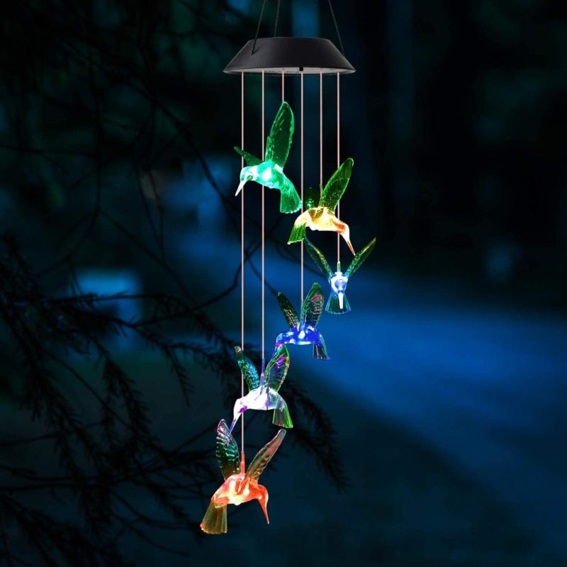 Home Décor |  Jobosi Wind Chimes, Hummingbird Wind Chimes Outdoor,Solar Wind Chimes, Gifts For Mom, Birthday Gifts For. Home Décor bee