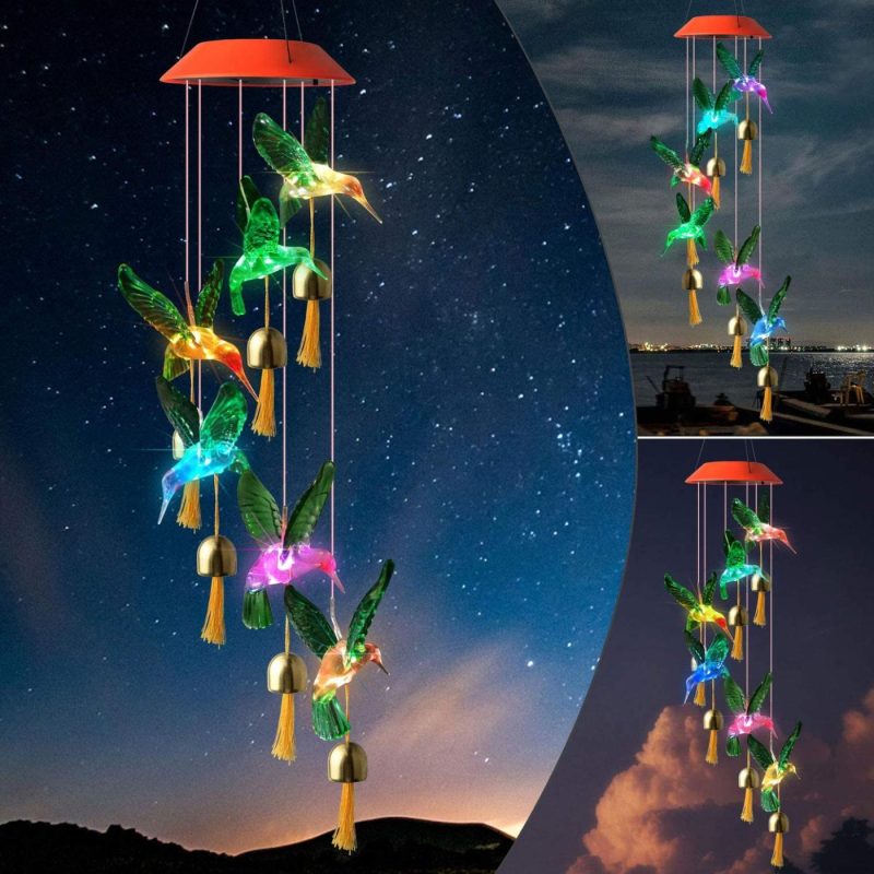 Home Décor |  Jobosi Wind Chimes, Hummingbird Wind Chimes Outdoor,Solar Wind Chimes, Gifts For Mom, Birthday Gifts For. Home Décor bee