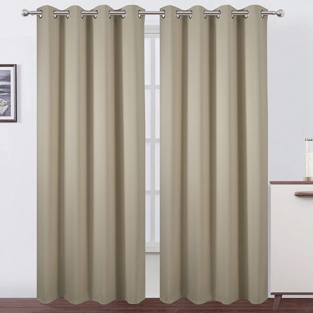 Home Décor |  Lemomo Beige Thermal Blackout Curtains/52 X 108 Inch/Set Of 2 Panels Room Darkening Curtains For Bedroom Home Décor Beige