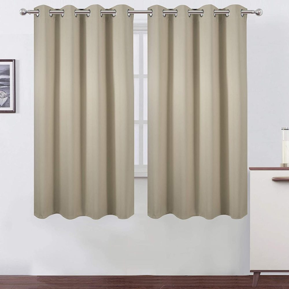 Home Décor |  Lemomo Beige Thermal Blackout Curtains/52 X 63 Inch/Set Of 2 Panels Room Darkening Curtains For Bedroom Home Décor Beige