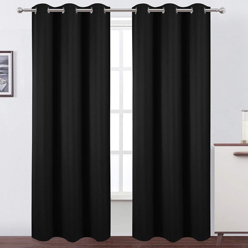 Home Décor |  Lemomo Black Thermal Blackout Curtains/38 X 84 Inch/Set Of 2 Panels Room Darkening Curtains For Bedroom Home Décor black