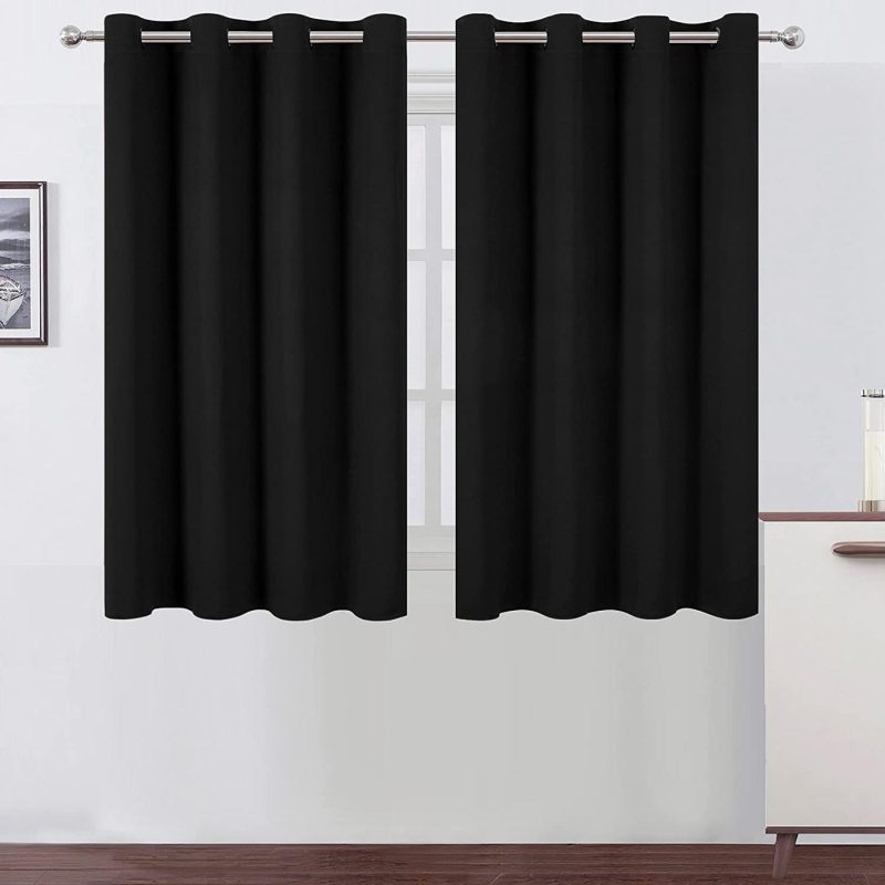 Home Décor |  Lemomo Black Thermal Blackout Curtains/52 X 54 Inch/Set Of 2 Panels Room Darkening Curtains For Bedroom Home Décor black