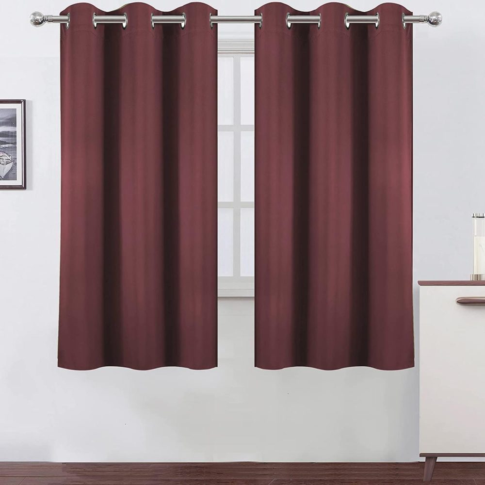 Home Décor |  Lemomo Burgundy Red Thermal Blackout Curtains/38 X 63 Inch/Set Of 2 Panels Room Darkening Curtains For Bedroom Home Décor Burgundy Red