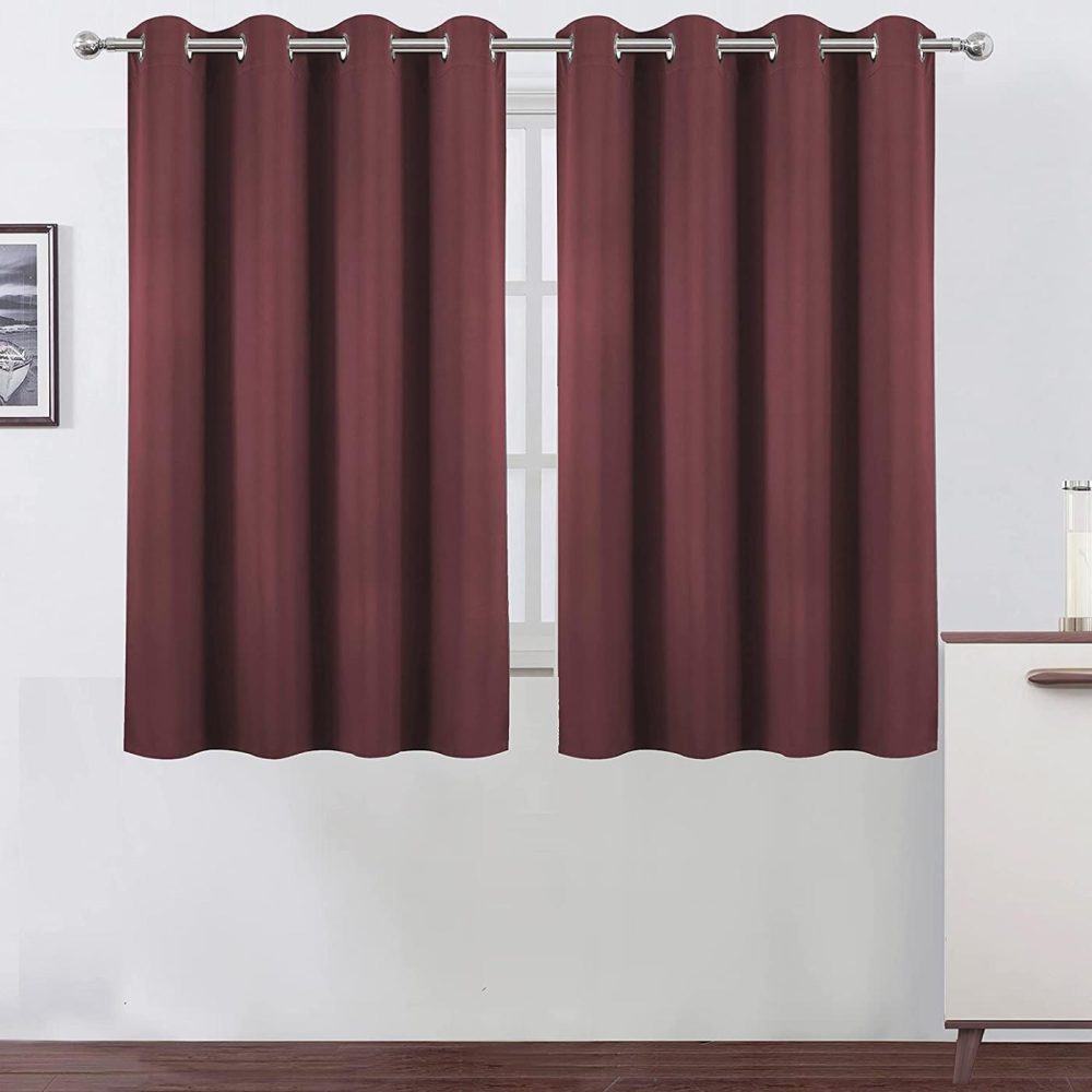 Home Décor |  Lemomo Burgundy Red Thermal Blackout Curtains/52 X 54 Inch/Set Of 2 Panels Room Darkening Curtains For Bedroom Home Décor Burgundy Red