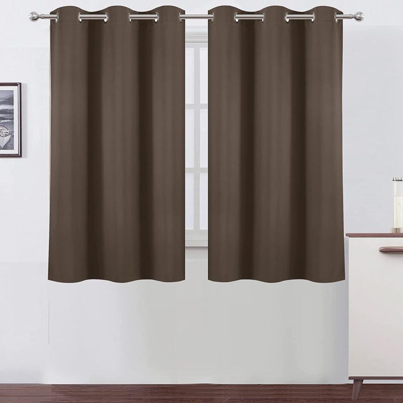 Home Décor |  Lemomo Chocolate Brown Blackout Curtains 38 X 54 Inch Length/Set Of 2 Curtain Panels/Thermal Insulated Room Darkening Blackout Curtains For Bedroom Home Décor Chocolate Brown