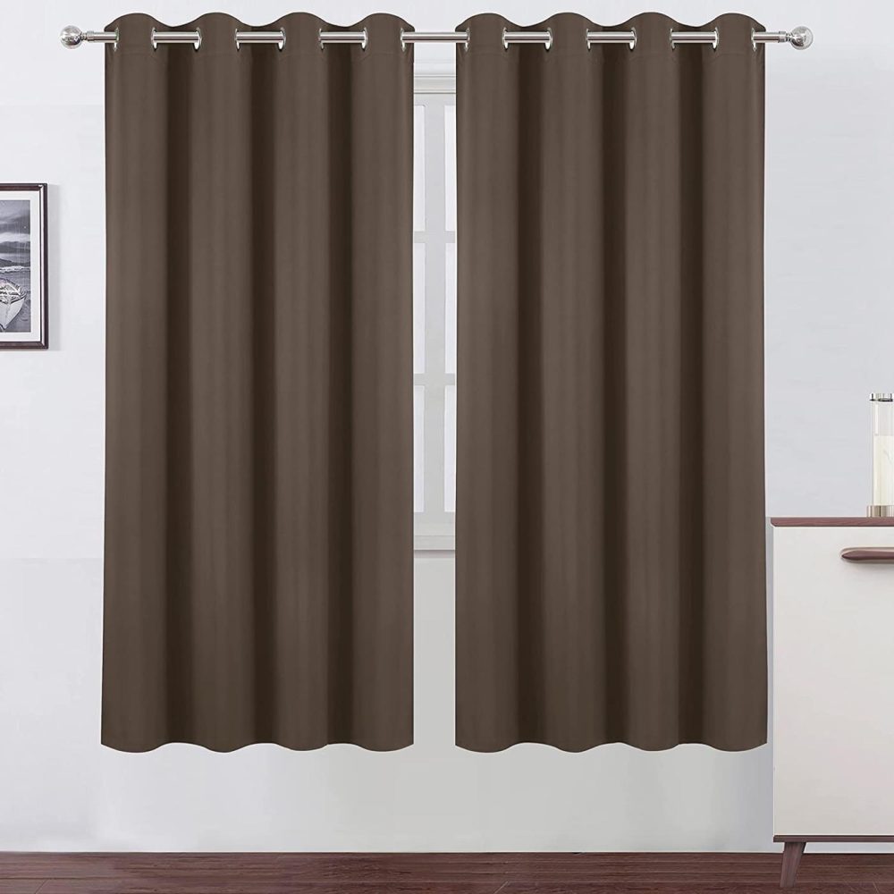 Home Décor |  Lemomo Chocolate Brown Thermal Blackout Curtains/52 X 72 Inch/Set Of 2 Panels Room Darkening Curtains For Bedroom Home Décor Chocolate Brown