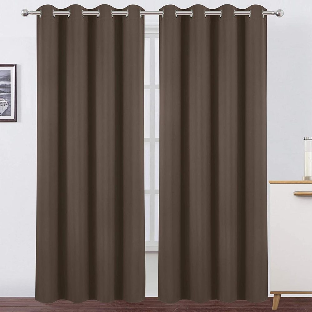 Home Décor |  Lemomo Chocolate Brown Thermal Blackout Curtains/52 X 95 Inch/Set Of 2 Panels Room Darkening Curtains For Bedroom Home Décor Chocolate Brown