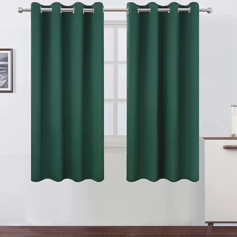 Home Décor |  Lemomo Dark Green Bedroom Blackout Curtains/52 X 63 Inch Long/Set Of 2 Curtain Panels/Thermal Insulated Room Darkening Curtains For Bedroom Home Décor Green