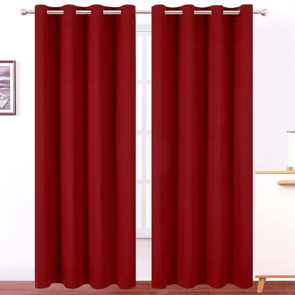 Home Décor |  Lemomo Dark Red Thermal Blackout Curtains/52 X 95 Inch/Set Of 2 Panels Room Darkening Curtains For Bedroom Home Décor Home Décor