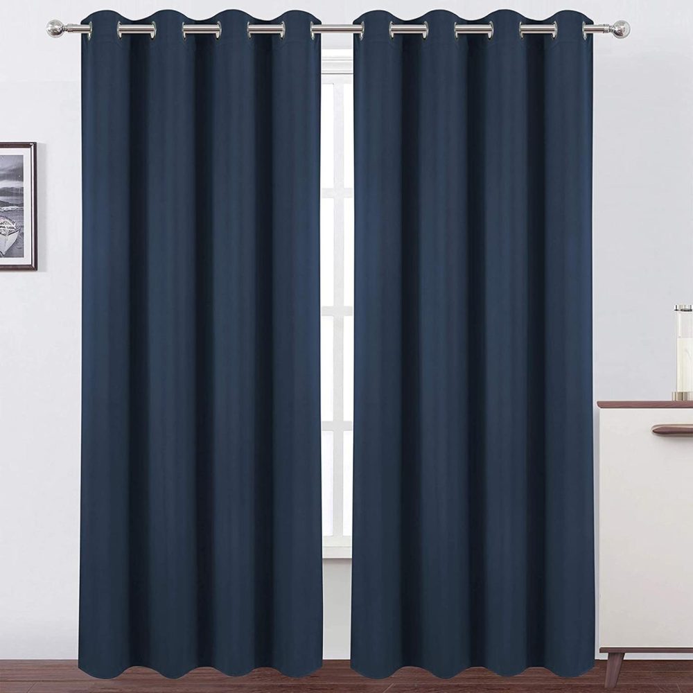 Home Décor |  Lemomo Navy Blue Blackout Curtains 52 X 84 Inch/Set Of 2 Curtain Panels Room Darkening Bedroom Curtains Home Décor Home Décor