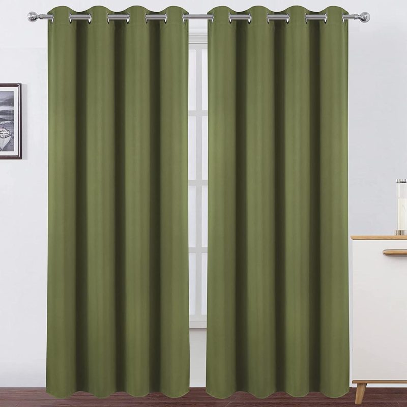 Home Décor |  Lemomo Olive Green Thermal Blackout Curtains/52 X 108 Inch/Set Of 2 Panels Room Darkening Curtains For Bedroom Home Décor Home Décor