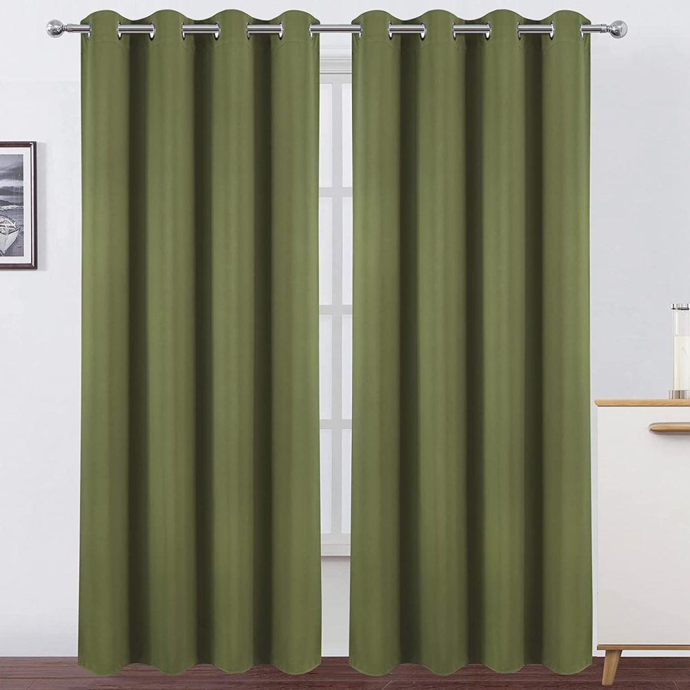 Home Décor |  Lemomo Olive Green Thermal Blackout Curtains/52 X 95 Inch/Set Of 2 Panels Room Darkening Curtains For Bedroom Home Décor Home Décor