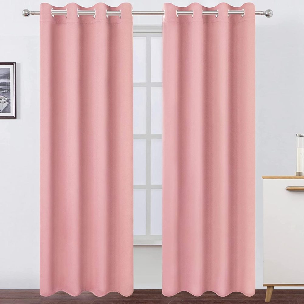 Home Décor |  Lemomo Pink Thermal Blackout Curtains/52 X 108 Inch/Set Of 2 Panels Room Darkening Curtains For Bedroom Home Décor Home Décor