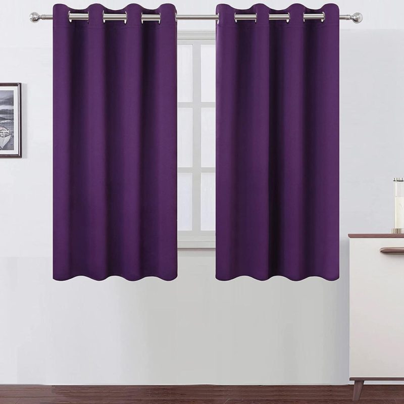 Home Décor |  Lemomo Purple Thermal Blackout Curtains/52 X 54 Inch/Set Of 2 Panels Room Darkening Curtains For Bedroom Home Décor Home Décor