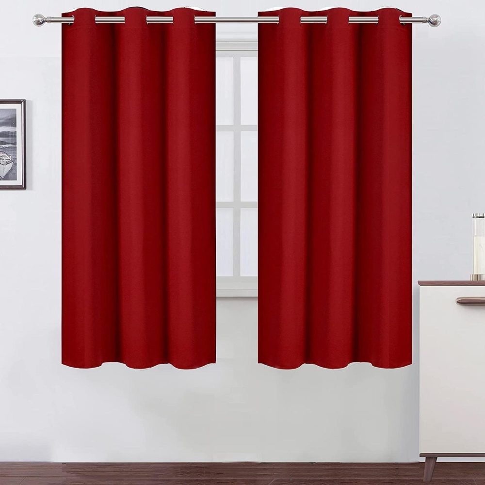 Home Décor |  Lemomo Red Bedroom Blackout Curtains/38 X 63 Inch Long/Set Of 2 Curtain Panels/Thermal Insulated Room Darkening Curtains For Bedroom Home Décor Home Décor