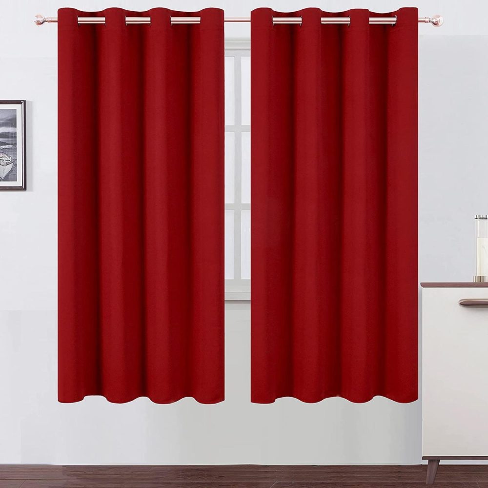 Home Décor |  Lemomo Red Thermal Blackout Curtains/52 X 72 Inch/Set Of 2 Panels Room Darkening Curtains For Bedroom Home Décor Home Décor