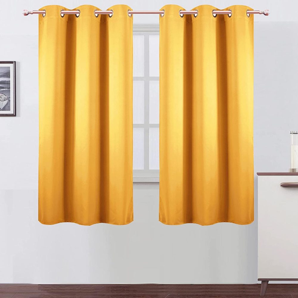 Home Décor |  Lemomo Yellow Thermal Blackout Curtains/38 X 63 Inch/Set Of 2 Panels Room Darkening Curtains For Bedroom Home Décor Home Décor