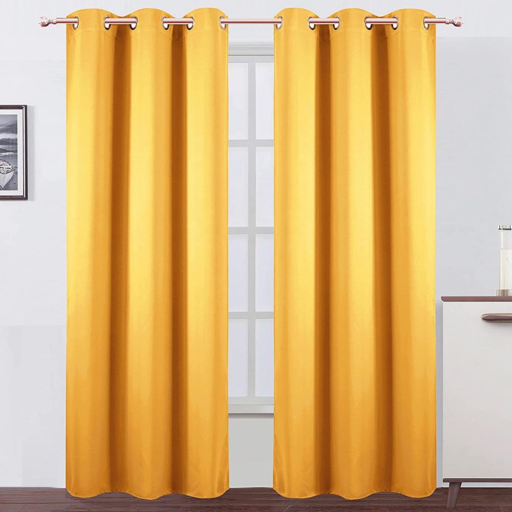 Home Décor |  Lemomo Yellow Thermal Blackout Curtains/42 X 95 Inch/Set Of 2 Panels Room Darkening Curtains For Bedroom Home Décor Home Décor