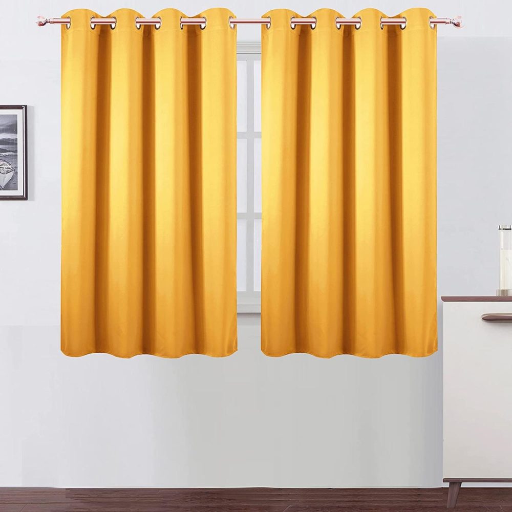 Home Décor |  Lemomo Yellow Thermal Blackout Curtains/52 X 54 Inch/Set Of 2 Panels Room Darkening Curtains For Bedroom Home Décor Home Décor