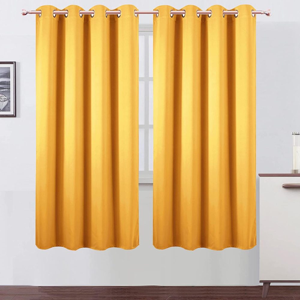 Home Décor |  Lemomo Yellow Thermal Blackout Curtains/52 X 72 Inch/Set Of 2 Panels Room Darkening Curtains Home Décor Home Décor