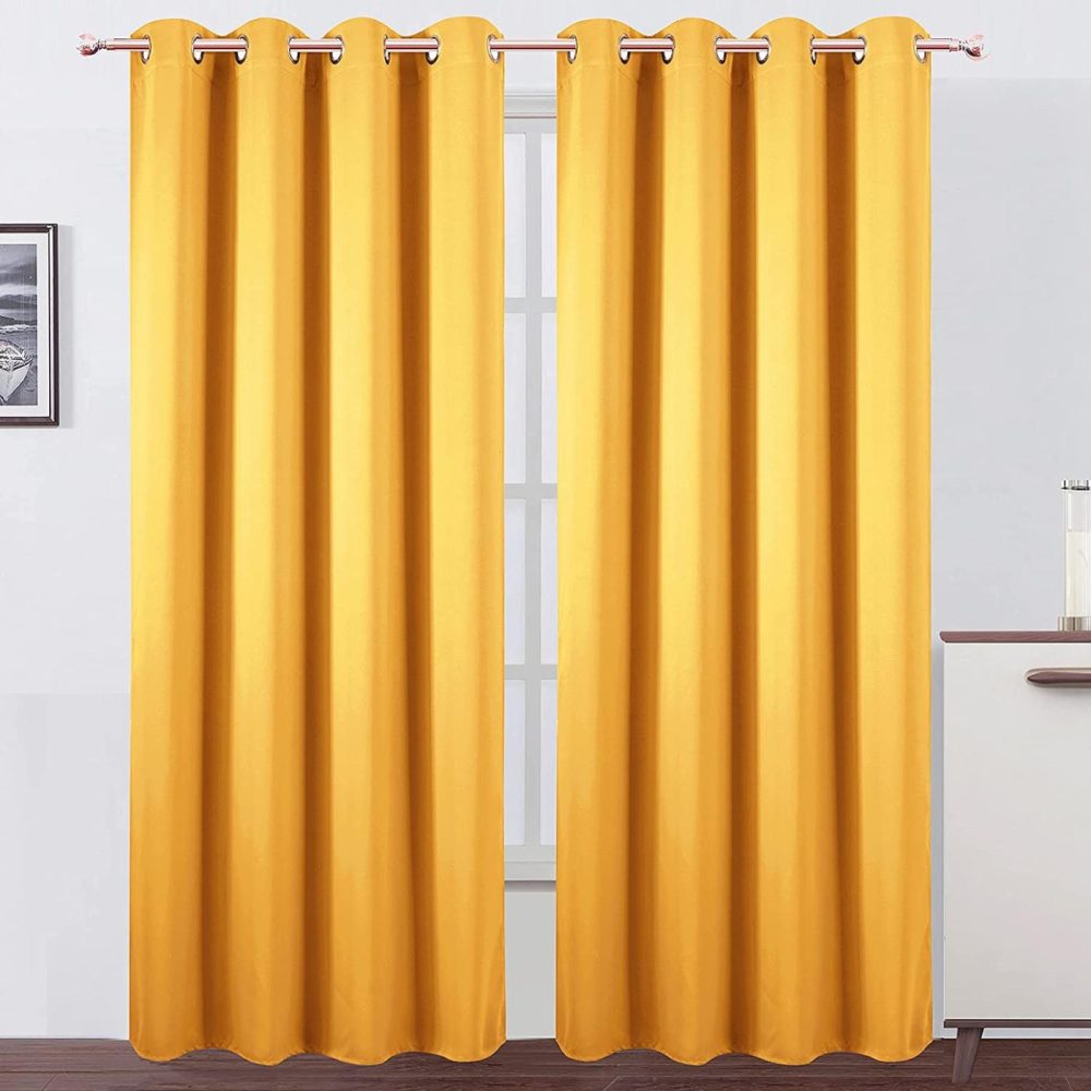 Home Décor |  Lemomo Yellow Thermal Blackout Curtains/52 X 84 Inch/Set Of 2 Panels Room Darkening Curtains Home Décor Home Décor