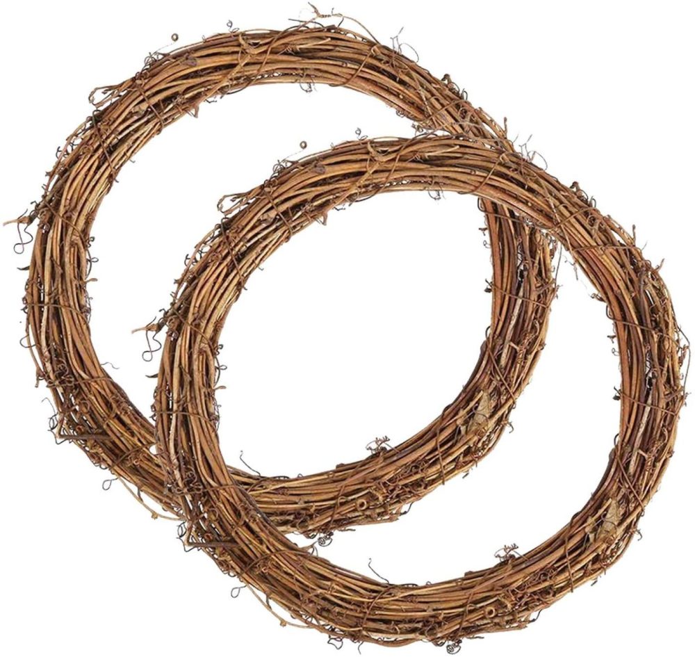 Home Décor |  Natural Grapevine Wreaths, Vine Branch Wreath Garland For Diy Christmas Craft Rattan Front Door Wall Hanging Holiday Party Decors (12 Inch, 2 Pack) Home Décor Home Décor