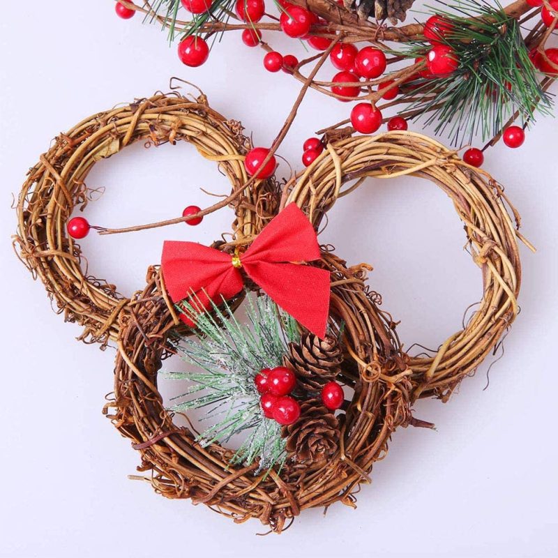 Home Décor |  Natural Grapevine Wreaths, Vine Branch Wreath Garland For Diy Christmas Craft Rattan Front Door Wall Hanging Holiday Party Decors (12 Inch, 2 Pack) Home Décor Home Décor