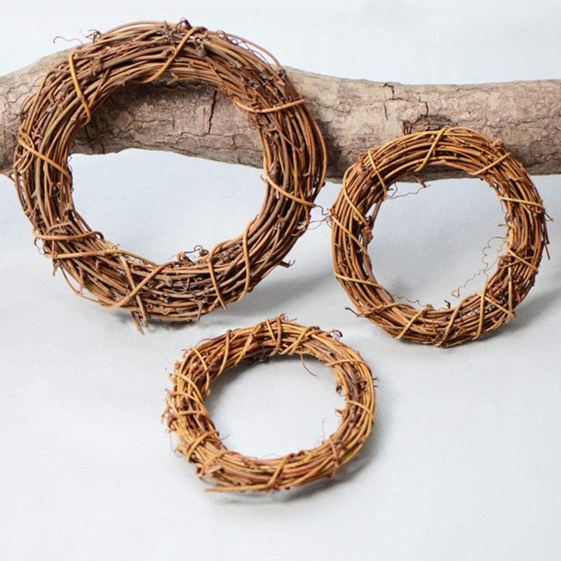 Home Décor |  Natural Grapevine Wreaths, Vine Branch Wreath Garland For Diy Christmas Craft Rattan Front Door Wall Hanging Holiday Party Decors (12 Inch, 2 Pack) Home Décor Home Décor