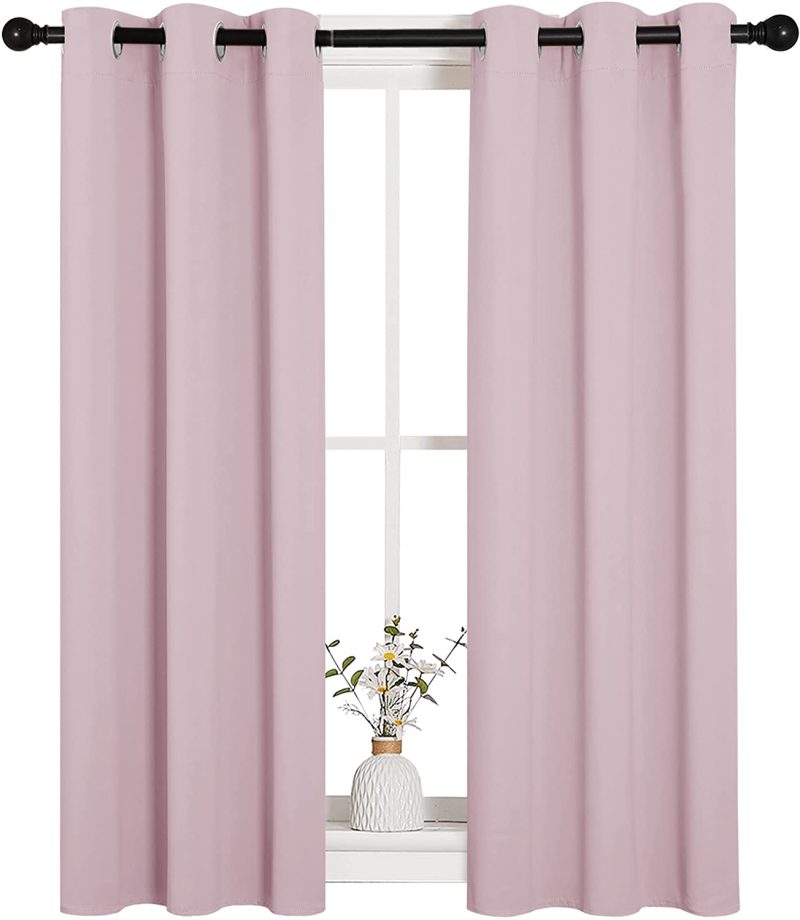 Home Décor |  Nicetown Blackout Curtain Panels For Girls Room, Nursery Essential Thermal Insulated Solid Grommet Top Blackout Drapes (Baby Pink=Lavender Pink, 1 Pair, 29 X 45 Inch) Home Décor Baby Pink