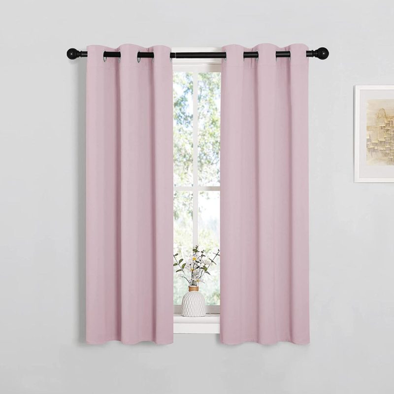 Home Décor |  Nicetown Blackout Curtain Panels For Girls Room, Nursery Essential Thermal Insulated Solid Grommet Top Blackout Drapes (Baby Pink=Lavender Pink, 1 Pair, 29 X 45 Inch) Home Décor Baby Pink