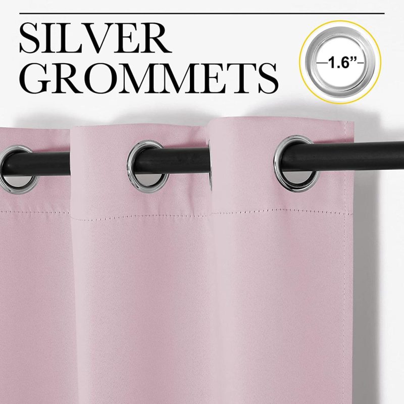 Home Décor |  Nicetown Blackout Curtain Panels For Girls Room, Nursery Essential Thermal Insulated Solid Grommet Top Blackout Drapes (Baby Pink=Lavender Pink, 1 Pair, 29 X 45 Inch) Home Décor Baby Pink