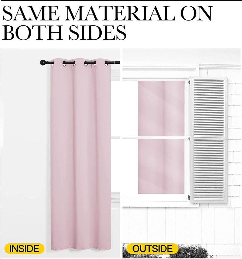 Home Décor |  Nicetown Blackout Curtain Panels For Girls Room, Nursery Essential Thermal Insulated Solid Grommet Top Blackout Drapes (Baby Pink=Lavender Pink, 1 Pair, 29 X 45 Inch) Home Décor Baby Pink