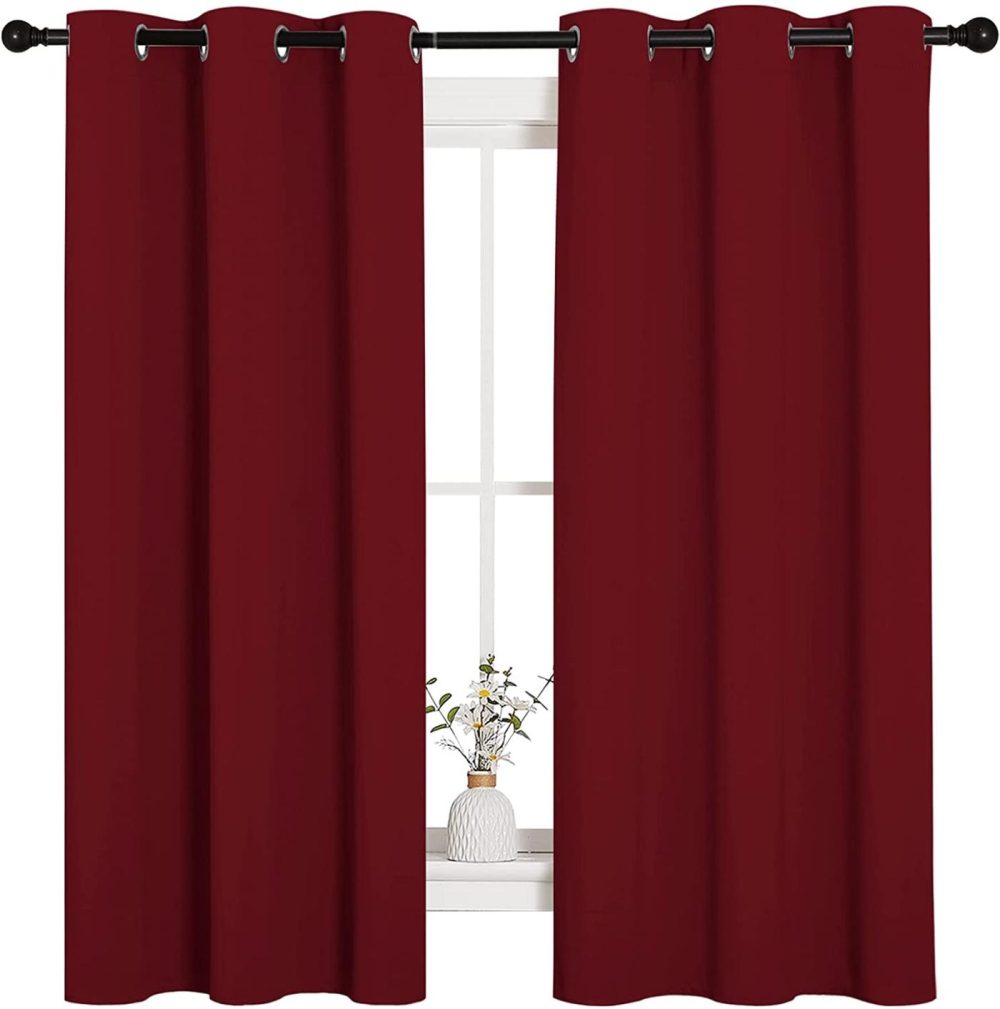 Home Décor |  Nicetown Holiday Decor Thermal Insulated Solid Grommet Blackout Curtains/Drapes For Living Room (1 Pair, 42 By 63 Inches, Burgundy Red) Home Décor Burgundy Red