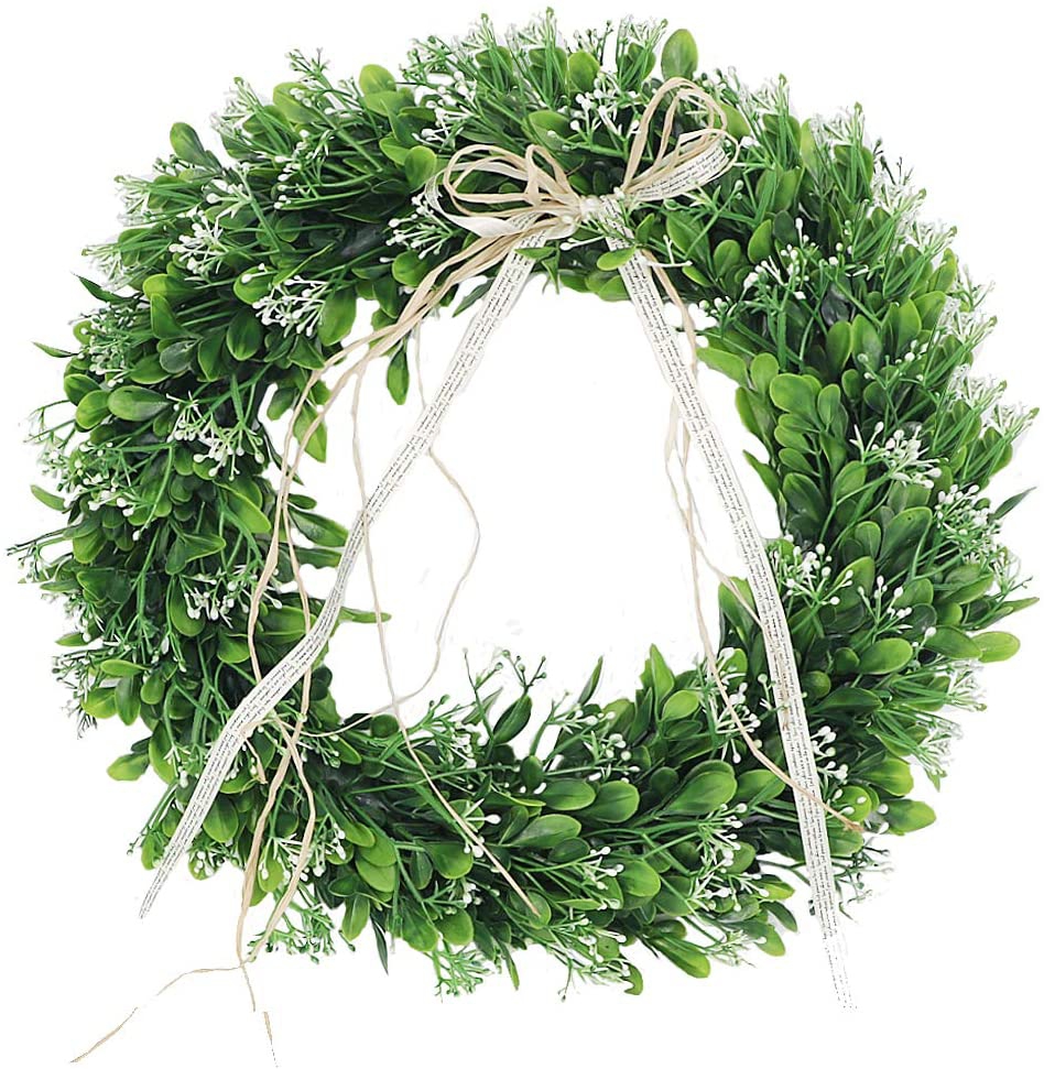 Home Décor |  Palmhill 16 Inch Wreath Front Door, Artificial Plastic Green Leaf Lavender Wreath With Bow Spring Farmhouse Hoop Wreath Greenery Garland For For Father’s Day Home Kitchen Office Wall Window All-Season Education & Crafts Education & Crafts