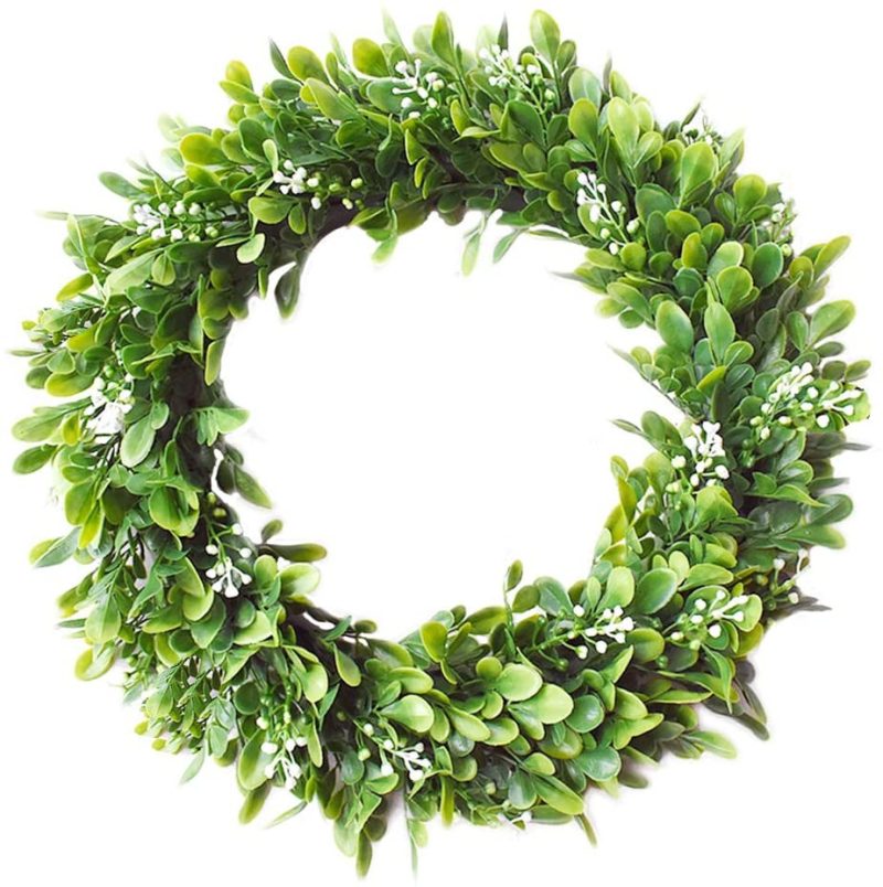 Home Décor |  Palmhill 16 Inch Wreath Front Door, Artificial Plastic Green Leaf Lavender Wreath With Bow Spring Farmhouse Hoop Wreath Greenery Garland For For Father’s Day Home Kitchen Office Wall Window All-Season Education & Crafts Education & Crafts