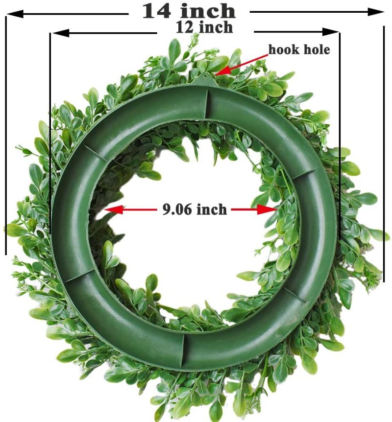 Home Décor |  Palmhill 16 Inch Wreath Front Door, Artificial Plastic Green Leaf Lavender Wreath With Bow Spring Farmhouse Hoop Wreath Greenery Garland For For Father’s Day Home Kitchen Office Wall Window All-Season Education & Crafts Education & Crafts