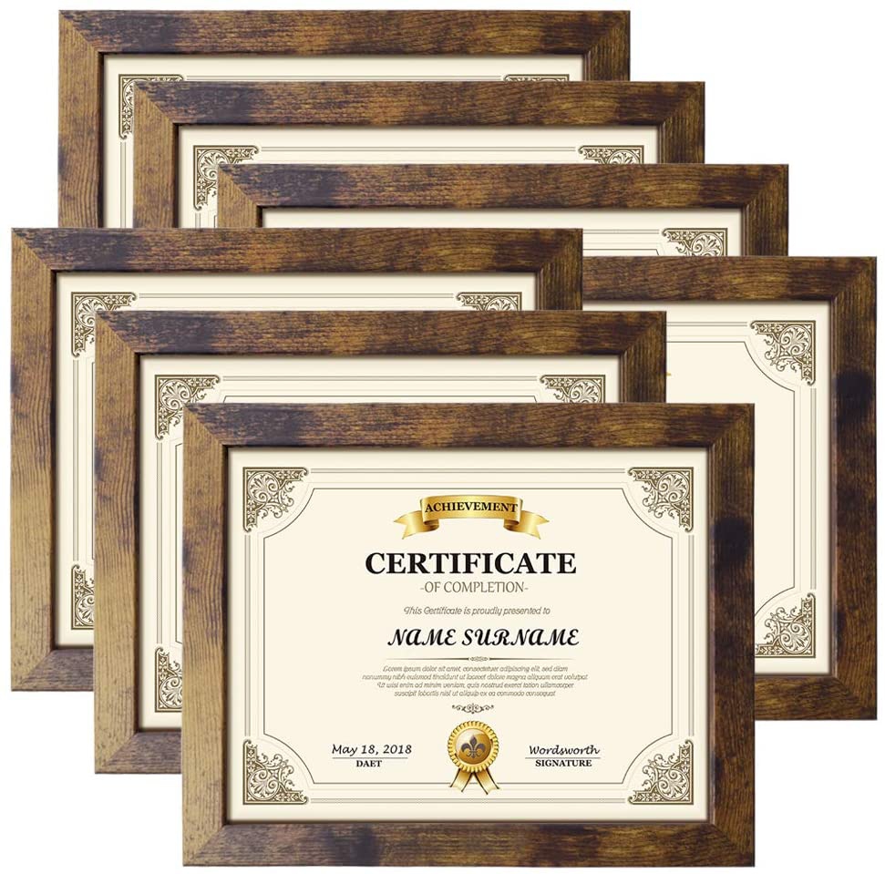 Home Décor |  Petaflop 8.5X11 Picture Frame Rustic Certificate Frames Wall Tabletop Display Horizontally Or Vertically, 7 Pack Home Décor Home Décor