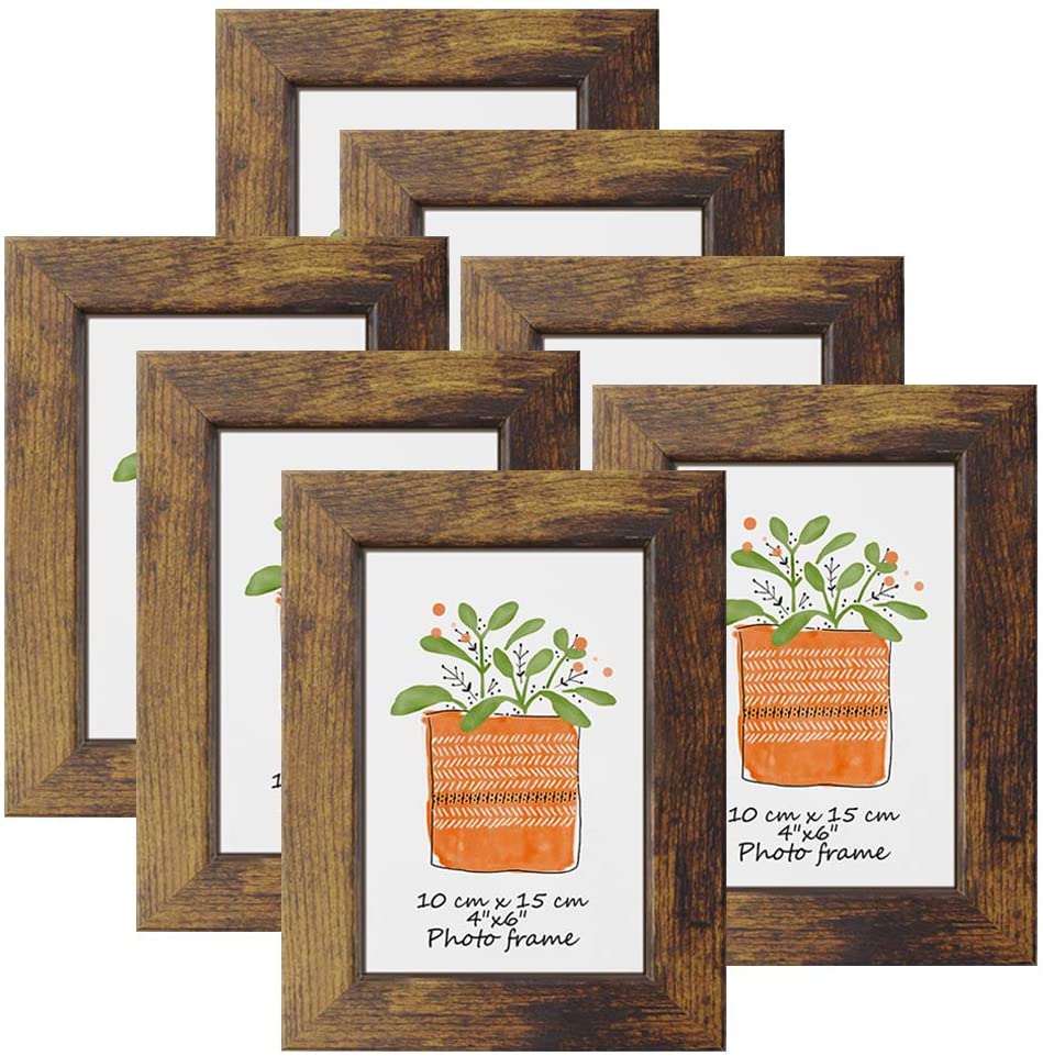 Home Décor |  Petaflop Picture Frames 4X6 Rustic Frame Fits 4 By 6 Inch Prints Wall Tabletop Display, 7 Pack Home Décor Home Décor