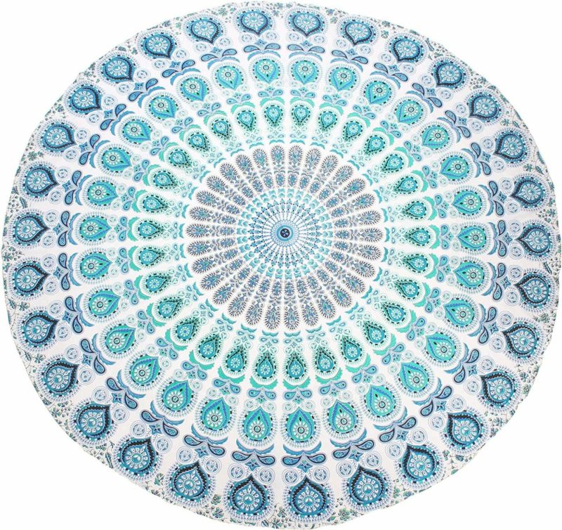 Home Décor |  Round Beach Tapestry Home Décor BLUE ORANGE