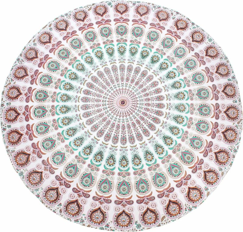 Home Décor |  Round Beach Tapestry Home Décor BLUE ORANGE